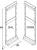 W-5800-1400L-P68 Keskeny antracit kamravasalat váz 140 cm - bal